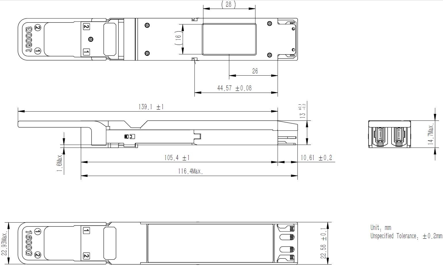 1600g osfp optical transceiver