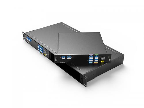  Dual Fiber 4CH 1270-1330nm CWDM MUX DEMUX With EXP, LC/UPC, Plug-in LGX Box and 2slot 1U Rack 